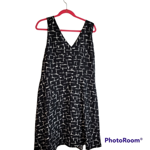41 Hawthorn summer Dress sleeveless‎ cutout back black white NWT 2XL